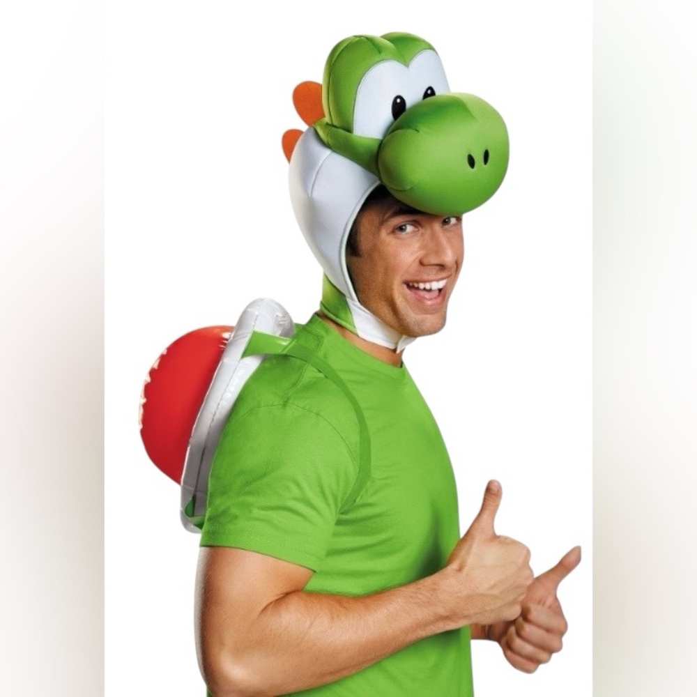 Men's Green Yoshi Character Hood with Shell Backpack